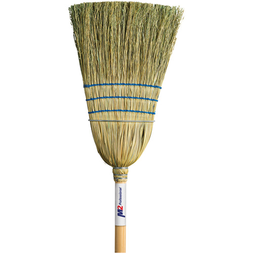 Heavy-Duty Corn Broom, 3-String, Wood Handle