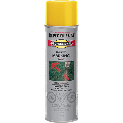 Inverted Marking Paint Spray, Yellow, 426 g, Aerosol Can