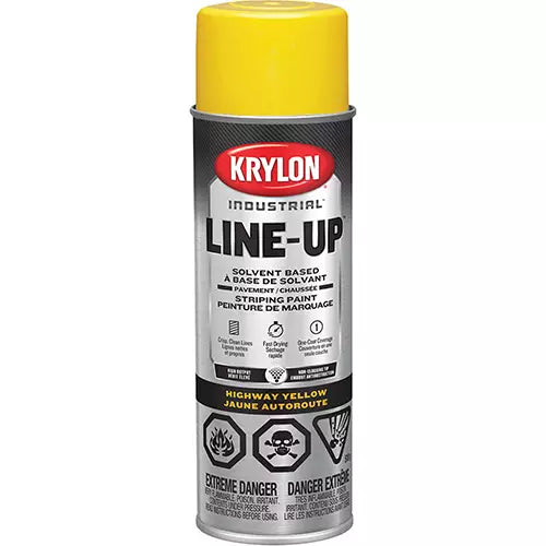 Industrial Line-Up Striping Spray Paint, Yellow, 18 oz., Aerosol Can