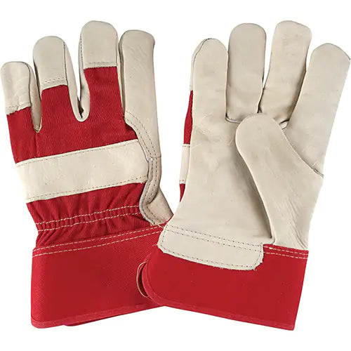 Premium Quality Fitters Gloves, Large, Grain Cowhide Palm, Cotton Inner Lining