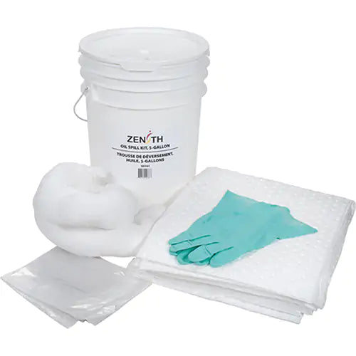 ZENITH SAFETY PRODUCTS  Spill Kit, Oil Only, Pail, 5 US gal. Absorbancy