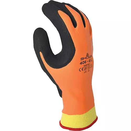 SHOWA  ATLAS® 406 Insulated Gloves, 8/Large, Rubber Latex Coating, Polyester/Nylon Shell