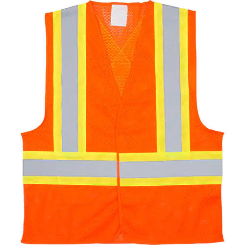 ZENITH SAFETY PRODUCTS  Traffic Safety Vest, High Visibility Orange, 2X-Large, Polyester, CSA Z96 Class 2 - Level 2