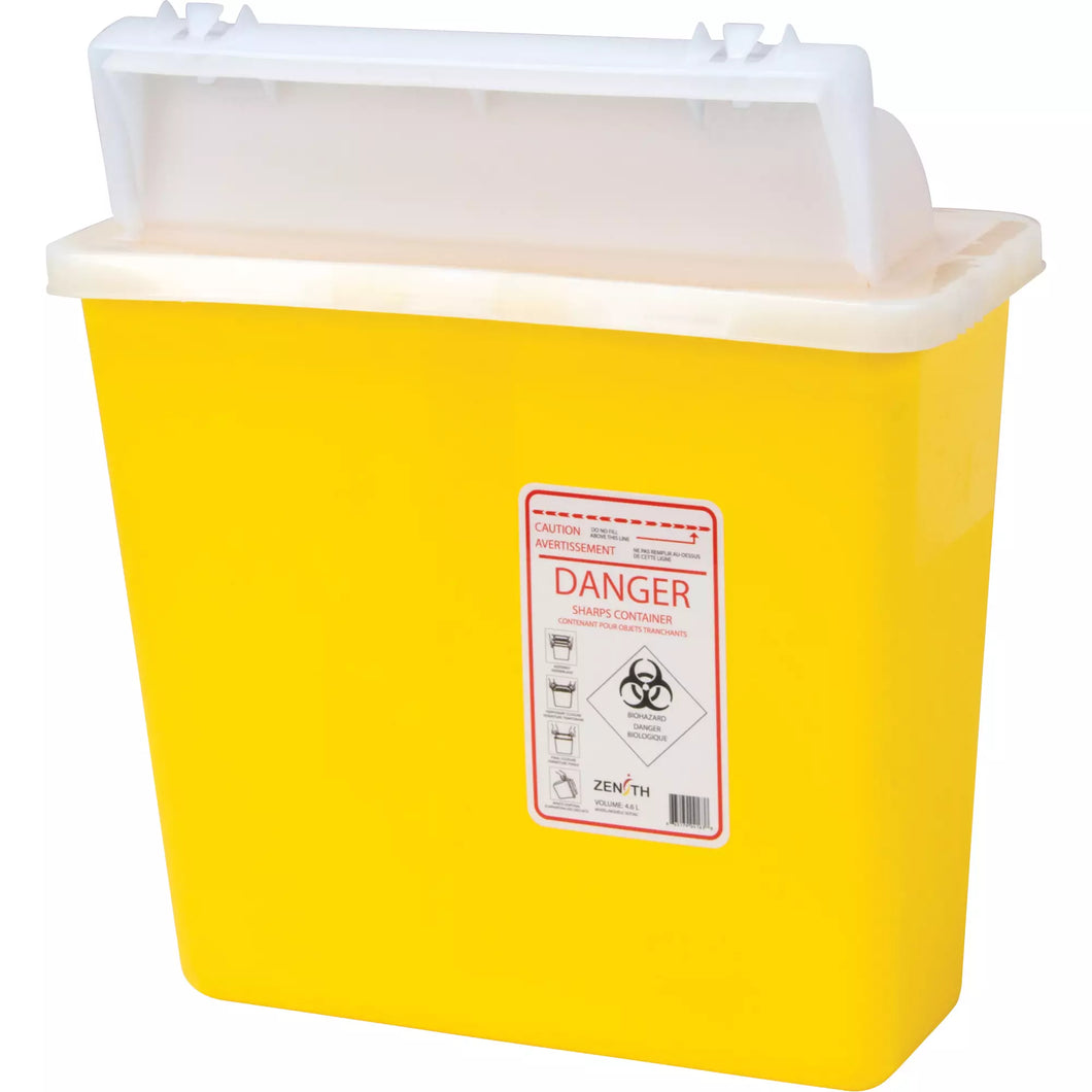 ZENITH SAFETY PRODUCTS  Sharps Container, 4.6L Capacity