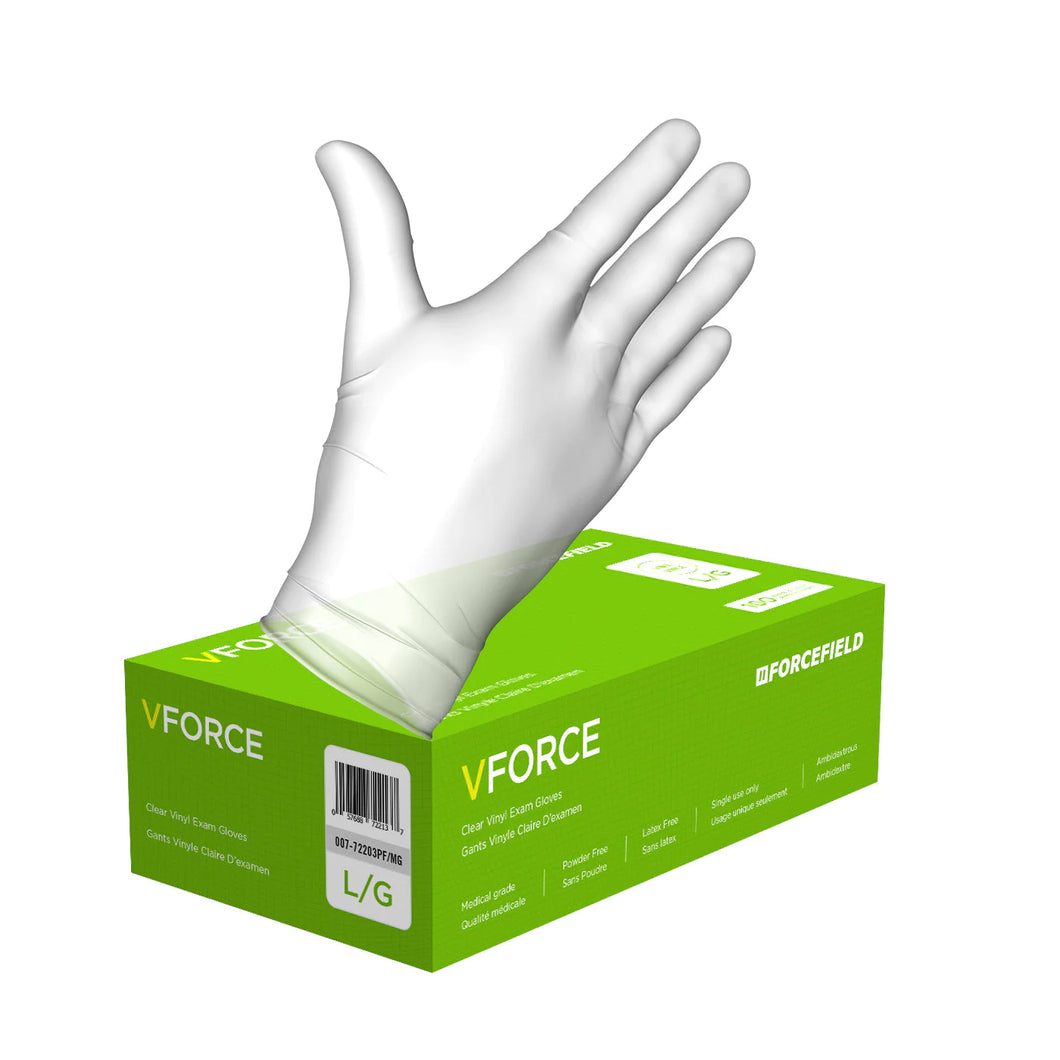 VForce 2 Vinyl Disposable Gloves Medium box of 100