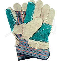 Split Cowhide Fitters Double Palm Leather Gloves, Outside Double Palm & Index Finger (large)