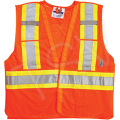 ZENITH SAFETY PRODUCTS CSA Compliant High Visibility Surveyor Vest, High Visibility Orange, Polyester, CSA Z96 Class 2 - Level 2