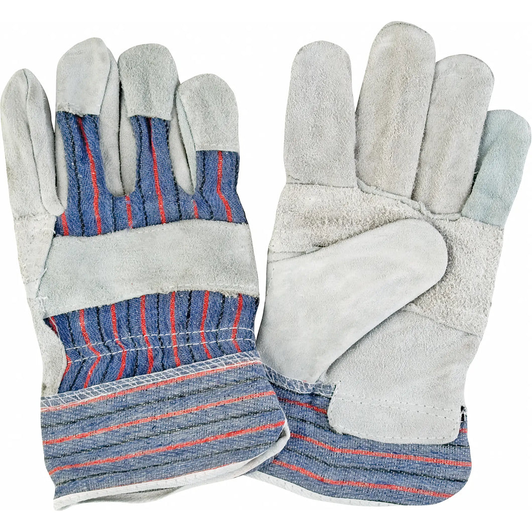 ZENITH SAFETY PRODUCTS  Standard Quality Patch Palm Fitters Gloves, Large, Split Cowhide Palm, Cotton Inner Lining