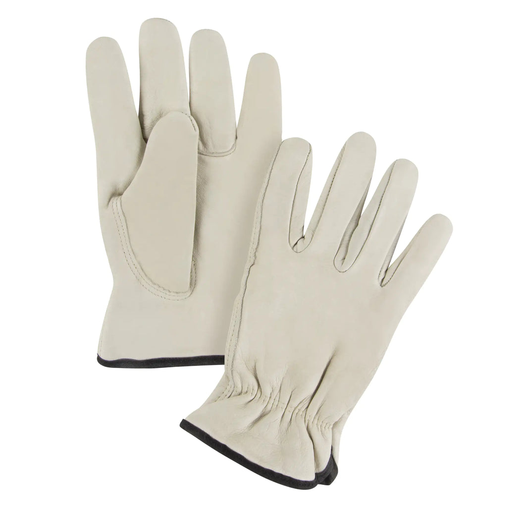 Driver's Gloves, Medium, Grain Cowhide Palm, Fleece Inner Lining