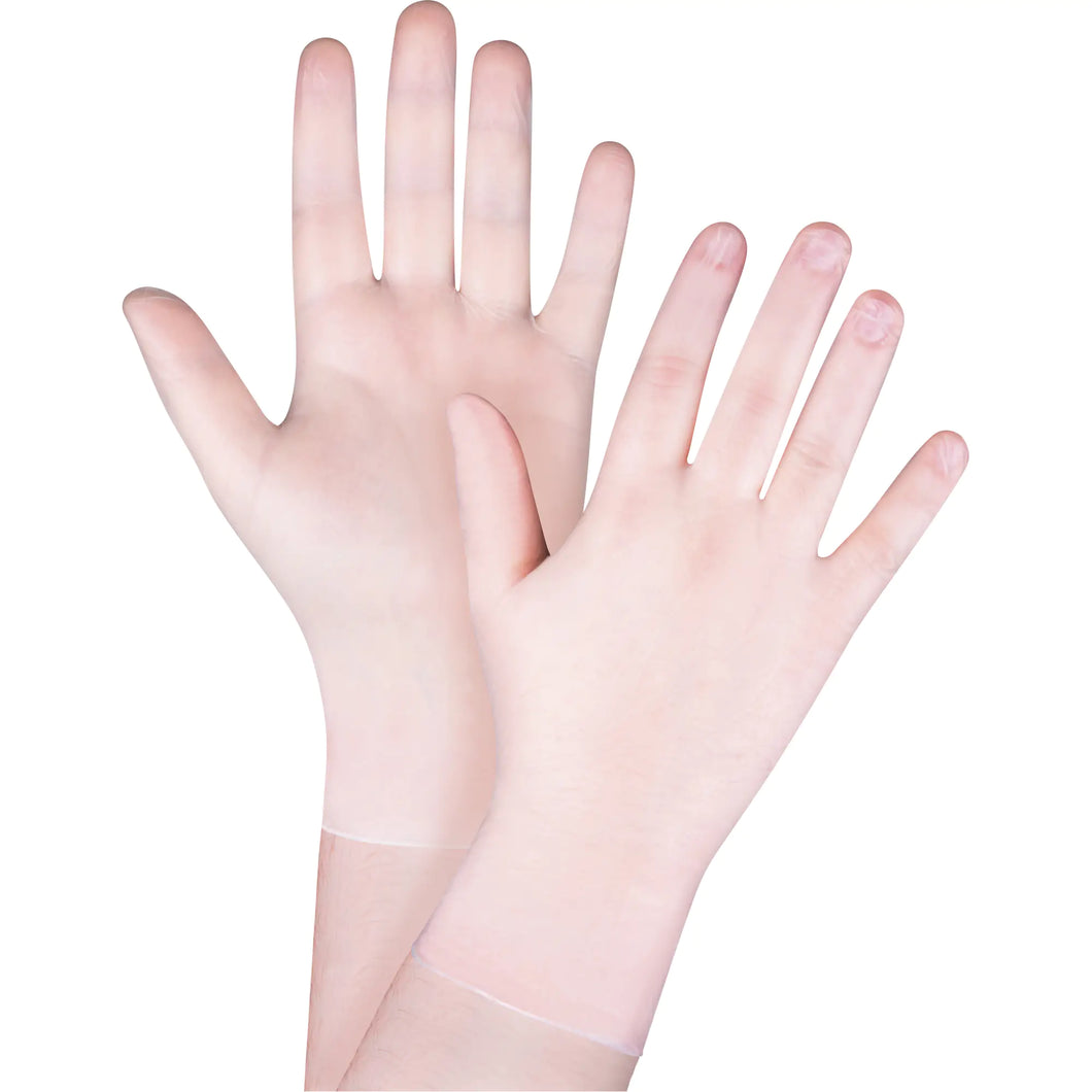 Disposable Gloves, Large, Vinyl, 4-mil, Powder-Free, White