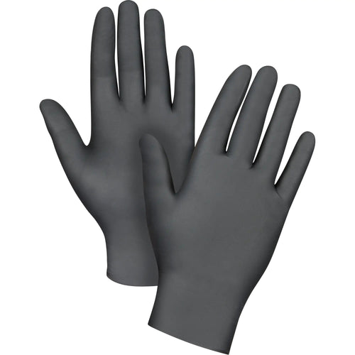 Medical Grade Disposable Gloves, Large, Nitrile, 5-mil, Powder-Free, Black, Class 2