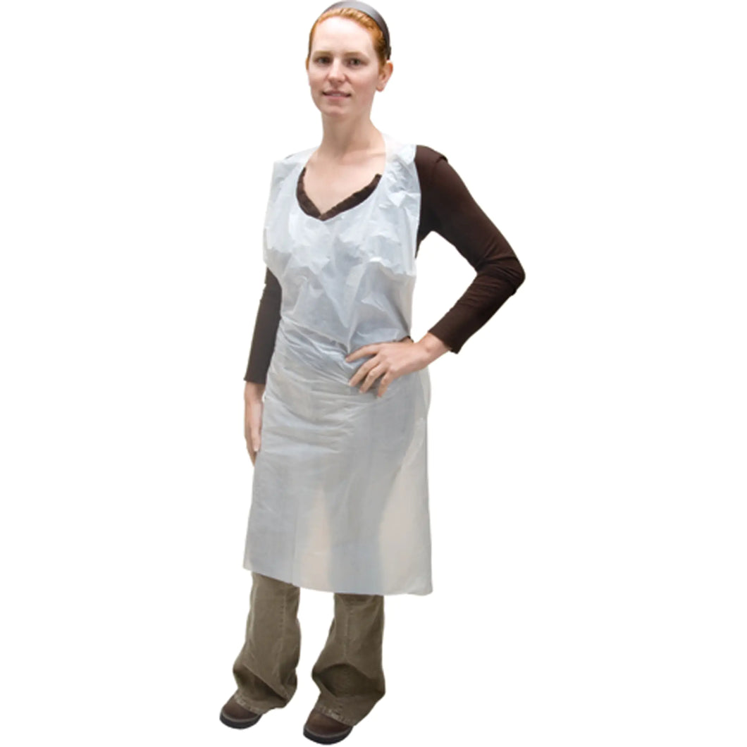 ZENITH SAFETY PRODUCTS  Polyethylene Aprons, Polyethylene, White, 35