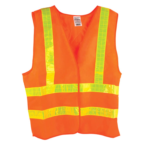 DYNAMIC SAFETY  Traffic Vest, High Visibility Orange, Small, Polyester, CSA Z96 Class 2 - Level 2