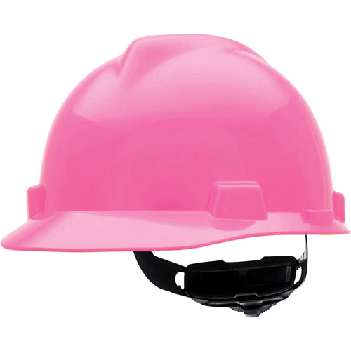 V-Gard® Slotted Hard Hat, Ratchet Suspension, Pink